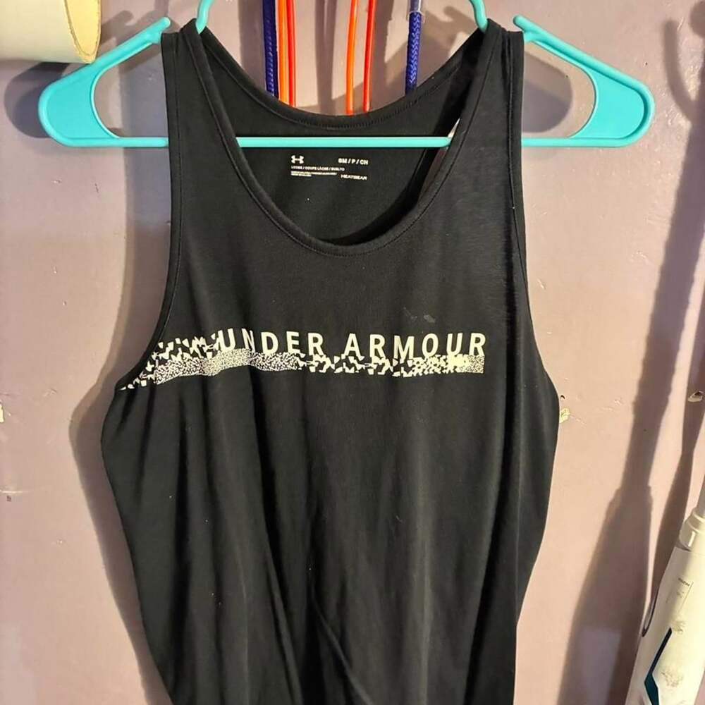 Under Armour HeatGear Logo Tank Top Black Small